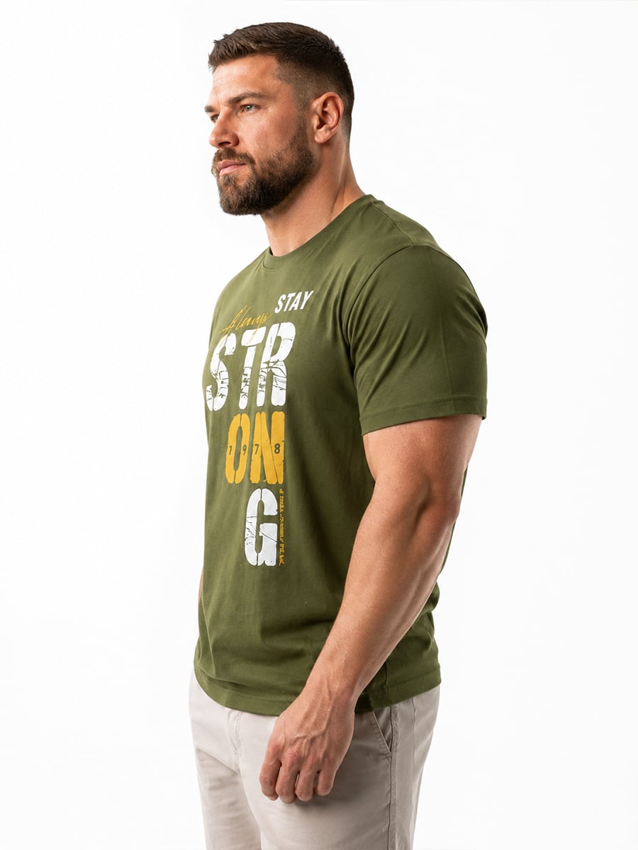 "BIG" Футболка мужская хаки STRONG