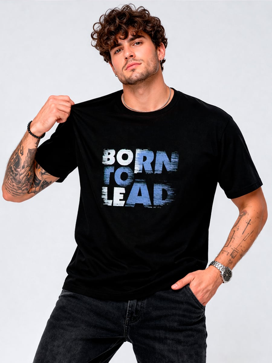 Футболка мужская черная born to lead
